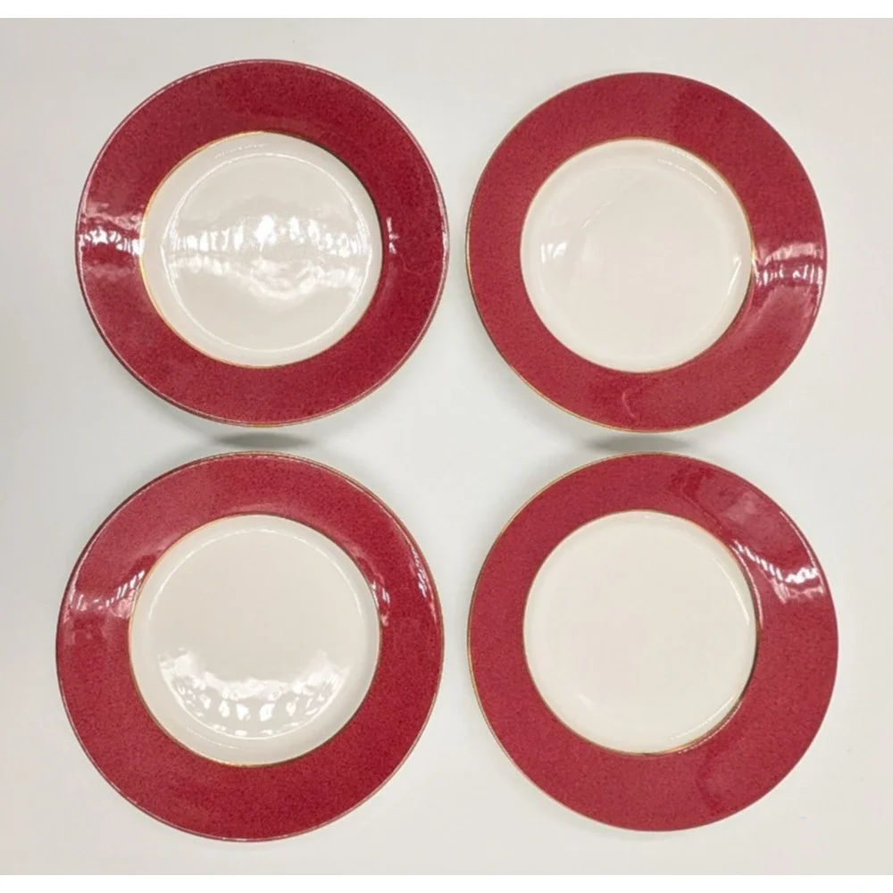 Nikko Riviera Red Bread Plates 6 3/8